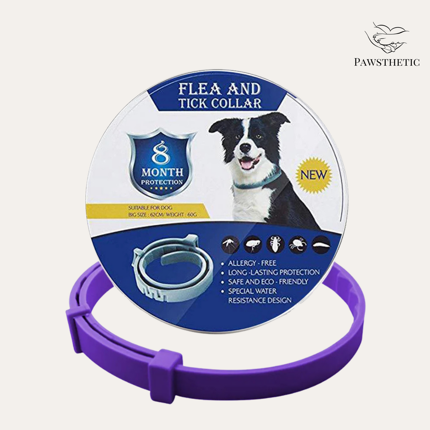 Pawsthetic Natur Abwehr Halsband - 8 Monate Schutz - Pawsthetic
