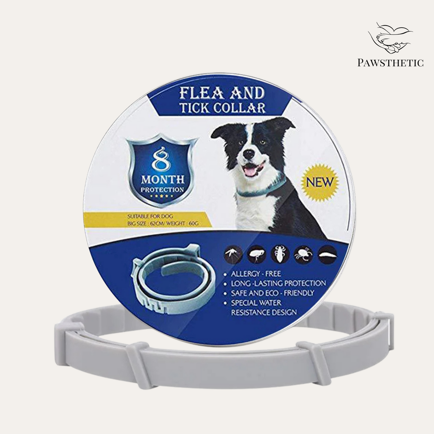 Pawsthetic Natur Abwehr Halsband - 8 Monate Schutz - Pawsthetic