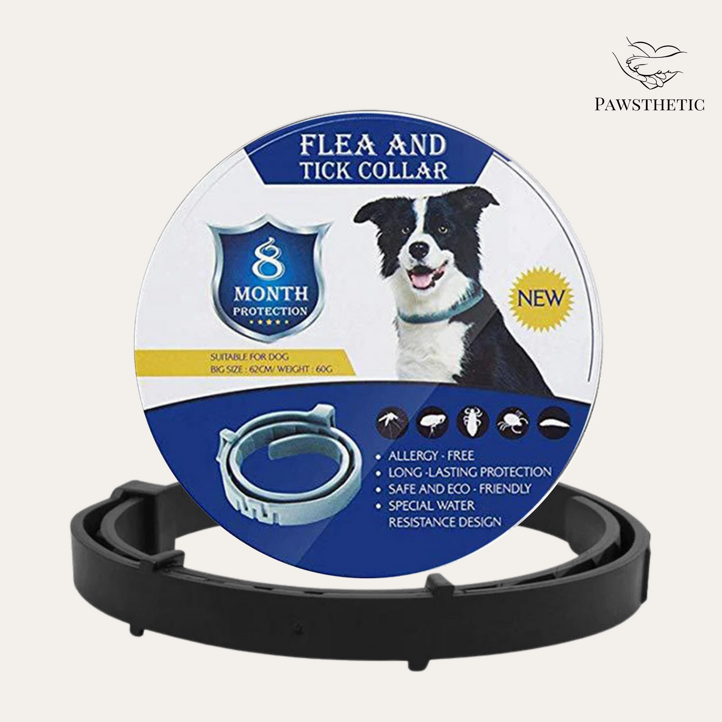 Pawsthetic Natur Abwehr Halsband - 8 Monate Schutz - Pawsthetic