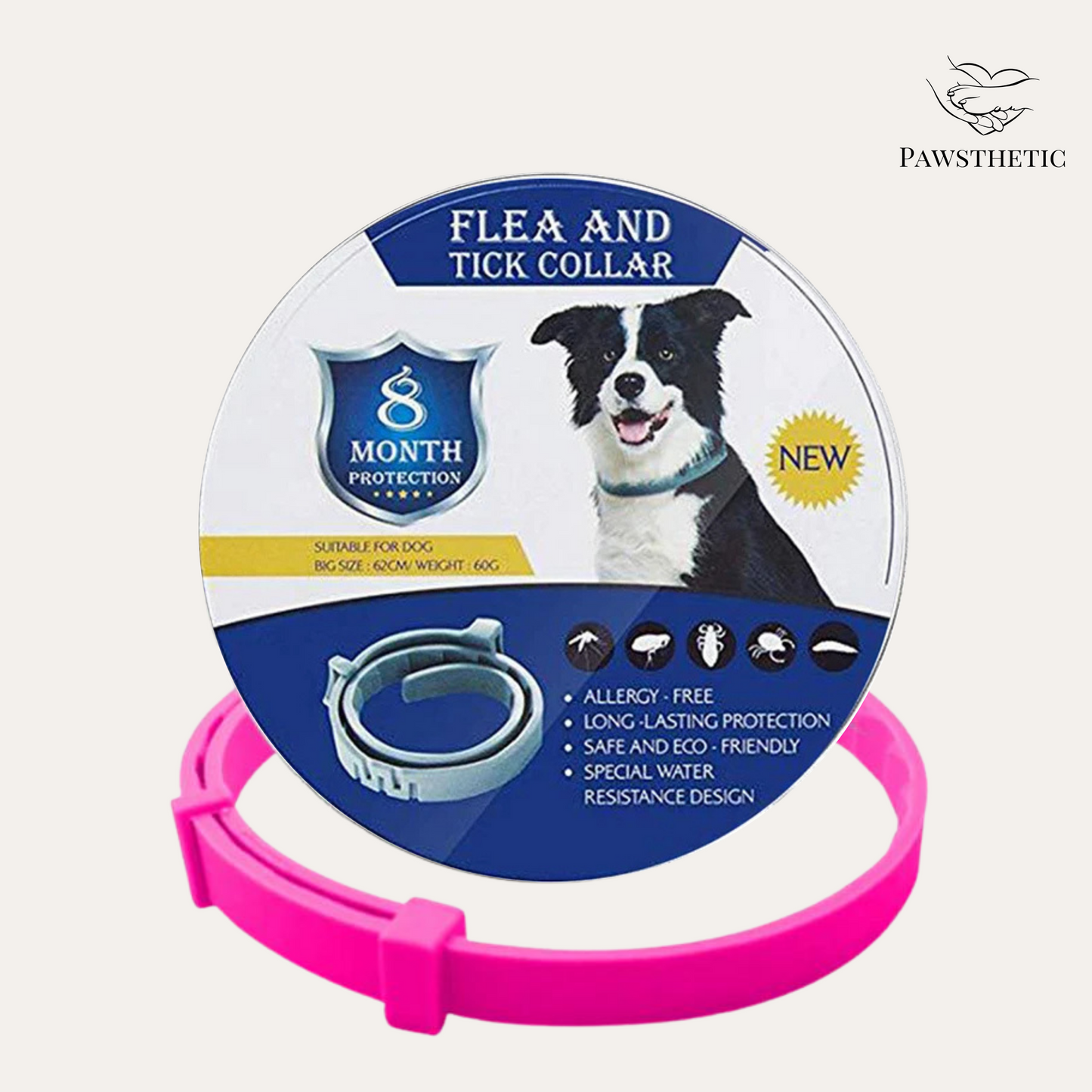 Pawsthetic Natur Abwehr Halsband - 8 Monate Schutz - Pawsthetic